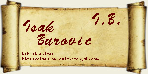 Isak Burović vizit kartica